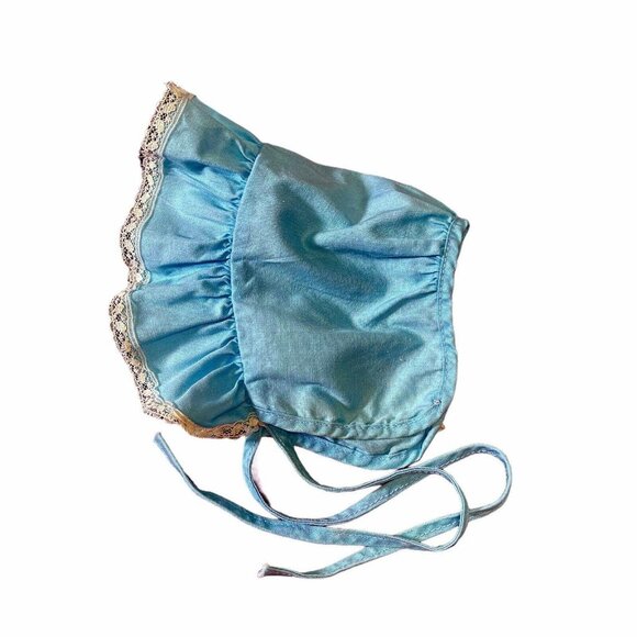 Sugar Sweet Toddler Sundress and Hat Blue Size Medium  Cotton Vintage 1960s - Picture 4 of 5